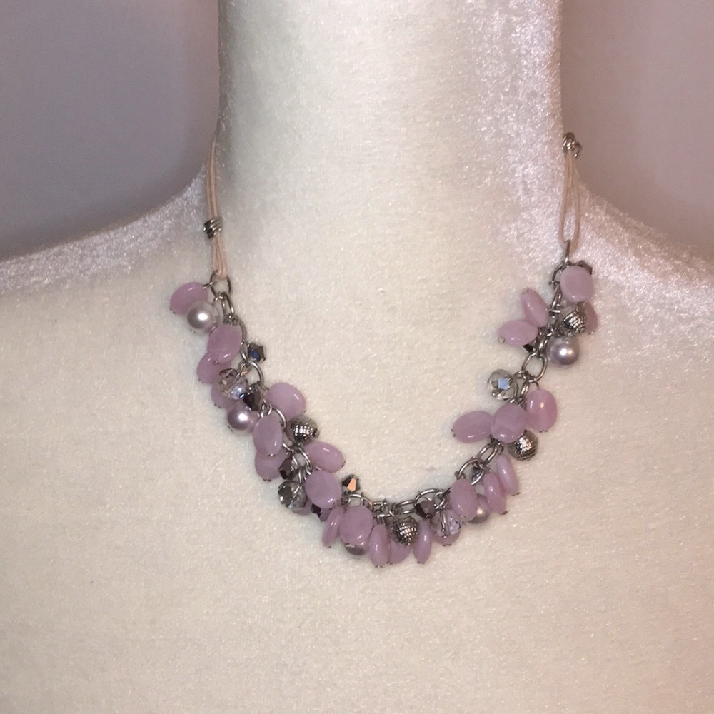 Pink and silver necklace